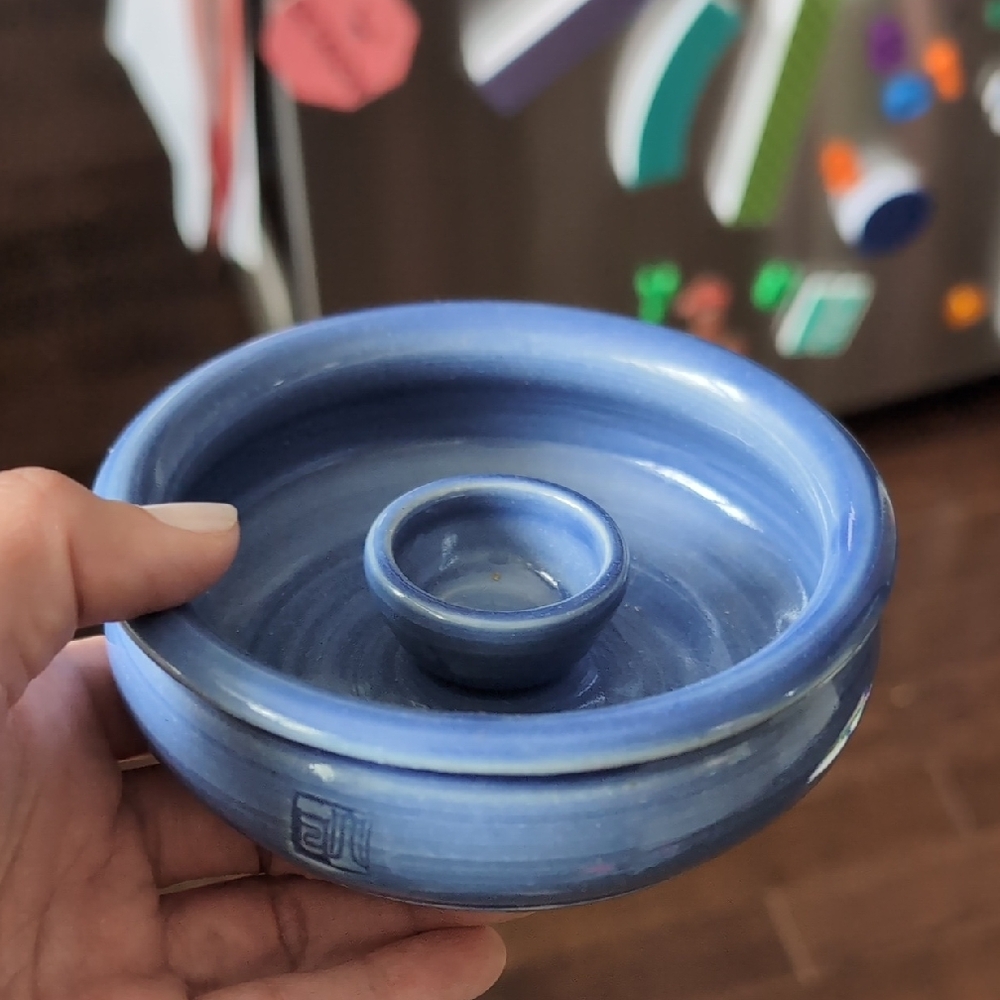 Handmade Blue Ceramic Soap Dish